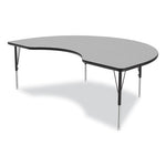 Adjustable Activity Tables, Kidney Shaped, 72" x 48" x 19" to 29", Gray Top, Black Legs, 4/Pallet