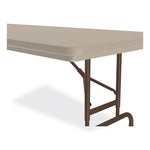 Adjustable Folding Tables, Rectangular, 96" x 30" x 22" to 32", Mocha Top, Brown Legs, 4/Pallet