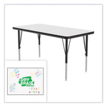 Markerboard Activity Tables, Rectangular, 60" x 24" x 19" to 29", White Top, Black Legs, 4/Pallet