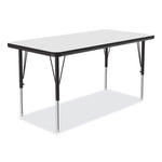 Markerboard Activity Tables, Rectangular, 48" x 24" x 19" to 29", White Top, Black Legs, 4/Pallet