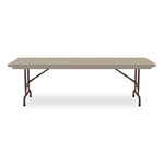 Adjustable Folding Tables, Rectangular, 96" x 30" x 22" to 32", Mocha Top, Brown Legs, 4/Pallet