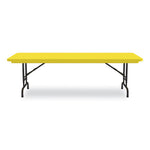 Adjustable Folding Tables, Rectangular, 60" x 30" x 22" to 32", Yellow Top, Black Legs, 4/Pallet