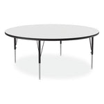 Markerboard Activity Tables, Round, 60" x 19" to 29", White Top, Black/Silver Legs, 4/Pallet