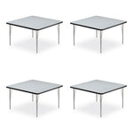 Adjustable Activity Tables, Square, 48" x 48" x 19" to 29", Gray Top, Silver Legs, 4/Pallet