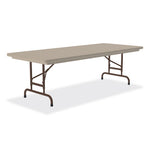 Adjustable Folding Tables, Rectangular, 72" x 30" x 22" to 32", Mocha Top, Brown Legs, 4/Pallet