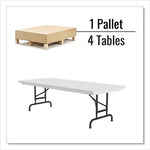 Adjustable Folding Tables, Rectangular, 96" x 30" x 22" to 32", Gray Top, Black Legs, 4/Pallet