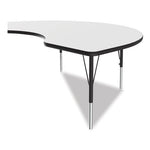 Markerboard Activity Table, Kidney Shape, 72" x 48" x 19" to 29", White Top, Black Legs, 4/Pallet