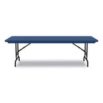 Adjustable Folding Tables, Rectangular, 60" x 30" x 22" to 32", Blue Top, Black Legs, 4/Pallet