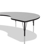 Adjustable Activity Tables, Kidney Shaped, 72" x 48" x 19" to 29", Gray Top, Black Legs, 4/Pallet