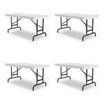 Adjustable Folding Table, Rectangular, 48" x 24" x 22" to 32", Gray Top, Black Legs, 4/Pallet