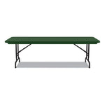 Adjustable Folding Tables, Rectangular, 60" x 30" x 22" to 32", Green Top, Black Legs, 4/Pallet