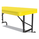 Adjustable Folding Table, Rectangular, 48" x 24" x 22" to 32", Yellow Top, Black Legs, 4/Pallet