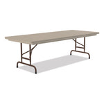 Adjustable Folding Tables, Rectangular, 96" x 30" x 22" to 32", Mocha Top, Brown Legs, 4/Pallet