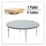 Height Adjustable Activity Tables, Round, 60" x 19" to 29", Gray Granite Top, Gray Legs, 4/Pallet