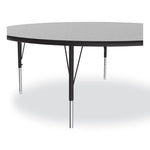 Height Adjustable Activity Table, Round, 60" x 19" to 29", Gray Granite Top, Black Legs, 4/Pallet