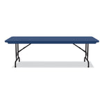 Adjustable Folding Tables, Rectangular, 72" x 30" x 22" to 32", Blue Top, Black Legs, 4/Pallet