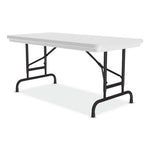 Adjustable Folding Table, Rectangular, 48" x 24" x 22" to 32", Gray Top, Black Legs, 4/Pallet