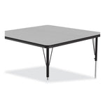 Adjustable Activity Tables, Square, 48" x 48" x 19" to 29", Gray Top, Black Legs, 4/Pallet