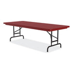 Adjustable Folding Tables, Rectangular, 60" x 30" x 22" to 32", Red Top, Black Legs, 4/Pallet