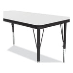 Markerboard Activity Tables, Rectangular, 60" x 24" x 19" to 29", White Top, Black Legs, 4/Pallet