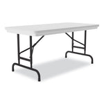 Adjustable Folding Table, Rectangular, 48" x 24" x 22" to 32", Gray Top, Black Legs, 4/Pallet