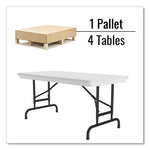 Adjustable Folding Table, Rectangular, 48" x 24" x 22" to 32", Gray Top, Black Legs, 4/Pallet