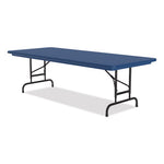 Adjustable Folding Tables, Rectangular, 60" x 30" x 22" to 32", Blue Top, Black Legs, 4/Pallet