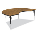 Adjustable Activity Tables, Kidney Shape, 72" x 48" x 19" to 29", Oak Top, Black Legs, 4/Pallet