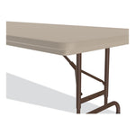 Adjustable Folding Tables, Rectangular, 60" x 30" x 22" to 32", Mocha Top, Brown Legs, 4/Pallet