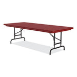 Adjustable Folding Tables, Rectangular, 72" x 30" x 22" to 32", Red Top, Black Base, 4/Pallet