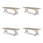 Adjustable Folding Tables, Rectangular, 72" x 30" x 22" to 32", Mocha Top, Brown Legs, 4/Pallet