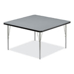 Adjustable Activity Tables, Square, 48" x 48" x 19" to 29", Gray Top, Silver Legs, 4/Pallet