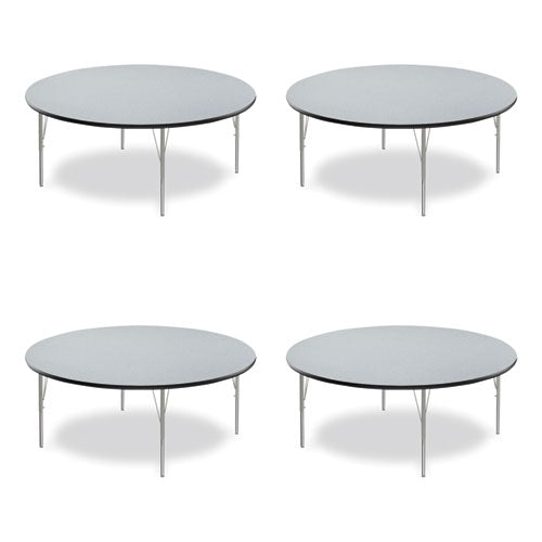 Height Adjustable Activity Tables, Round, 60" x 19" to 29", Gray Granite Top, Gray Legs, 4/Pallet