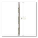 Renewable and Compostable PHA Straws, 10.25", Natural White, 1,250/Carton