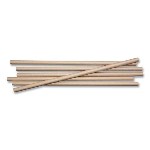 Sustainable Kraft Paper Straws, 8", 6,000/Carton