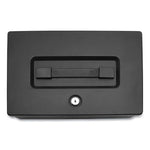 Fire Resistant Steel Security Box with Key Lock, 12.7 x 8.8 x 4.1, Black