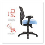 Alera Elusion Series Mesh Mid-Back Swivel/Tilt Chair, Supports Up to 275 lb, 17.9" to 21.8" Seat Height, Light Blue Seat