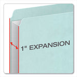 Pressboard Expanding File Folders, 1/3-Cut Tabs: Assorted, Letter Size, 1" Expansion, Blue, 25/Box