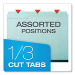 Pressboard Expanding File Folders, 1/3-Cut Tabs: Assorted, Letter Size, 1" Expansion, Blue, 25/Box