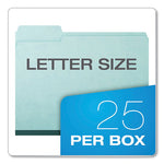 Pressboard Expanding File Folders, 1/3-Cut Tabs: Assorted, Letter Size, 1" Expansion, Blue, 25/Box