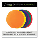 Poly Spot Marker Set, 9" Disks, Assorted Colors, 6/Set