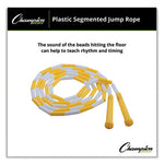 Segmented Plastic Jump Rope, 8 ft, Yellow/White