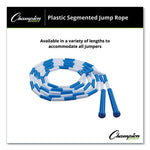 Segmented Plastic Jump Rope, 9 ft, Blue/White