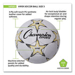 VIPER Soccer Ball, No. 3 Size, 7.25" to 7.5" Diameter, White