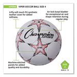 VIPER Soccer Ball, No. 4 Size, 8" to 8.25" Diameter, White