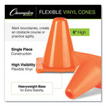 Hi-Visibility Vinyl Cones, 6" Tall, Orange