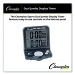 Dual Timer/Clock with Jumbo Display, LCD, 3.5 x 1 x 4.5, Black