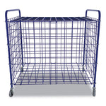 Lockable Ball Storage Cart, Fits Approximately 24 Balls, Metal, 37" x 22" x 20", Blue