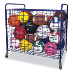 Lockable Ball Storage Cart, Fits Approximately 24 Balls, Metal, 37" x 22" x 20", Blue