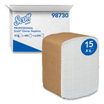 Full-Fold Dispenser Napkins, 1-Ply, 12 x 17, White, 400/Pack, 15 Packs/Carton